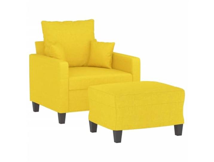 KTHLBRH Sessel mit Fußstütze, hellgelb, 60 cm, aus Stoff Atmungsaktives Polyester, Gestell aus Metall und Sperrholz, Polsterung aus Schaumstoff, Tragkraft 110 kg