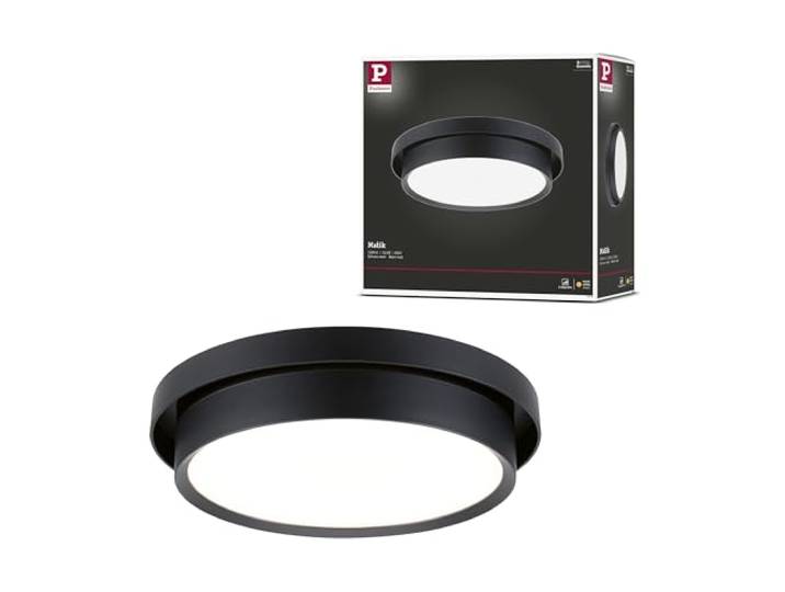 Paulmann 96780 LED plafonnier 3-Step-Dim Malik 2700K 850lm 230V 13\,5W gradable Noir mat applique et plafonnier