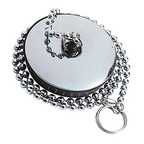 Wirquin 39208003 Kurkentrekkerring met ketting voor wasbak, RVS, Zilver