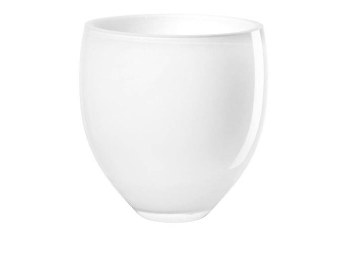 ASA Vase, Weiss Hochglanz, Glas, rund, 18.5x19x18.5 cm, auch für frische Blumen geeignet, Dekoration, Vase, Glasvasen