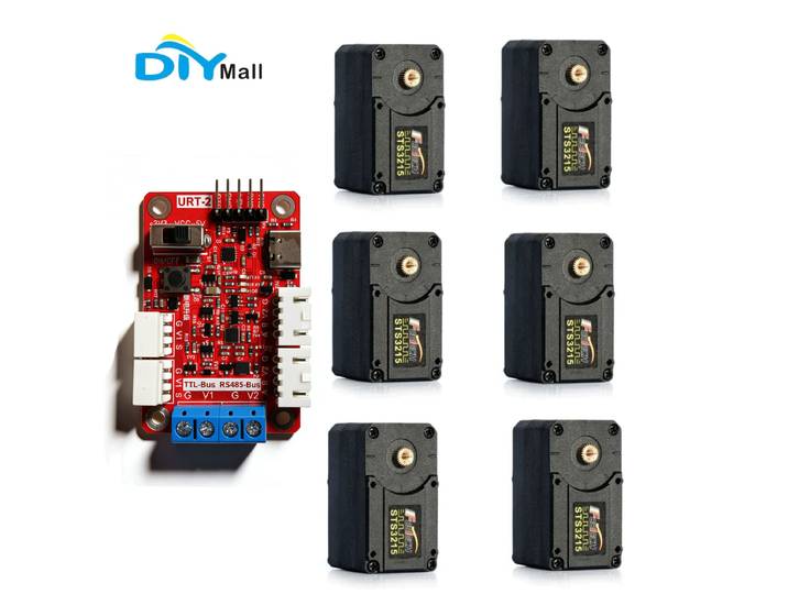 Feetech 6PCS 7.4V 19KG Moteur servo numérique TTL à double axe avec rotation à 360 degrés et encodeur magnétique pour bras robotique
