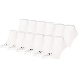 PUMA Unisex Sneakersocken, 12er Pack - Sneaker Plain ECOM 12P, Logo, einfarbig, Größe 43-46 in Weiß Weiß