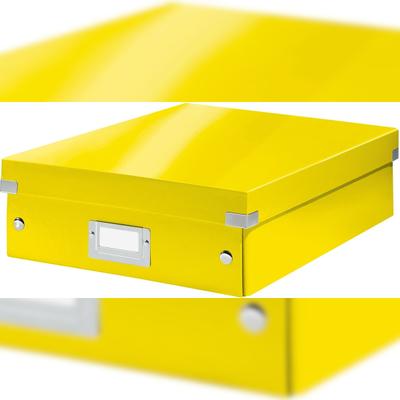 LEITZ Organisationsbox Click & Store Wow Mittel Graukarton gelb Packung mit 6 Stück