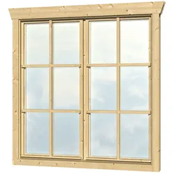 Skan Holz Doppelfenster für 28 mm Blockbohlenhäuser Dreh-Kipp-Funktion