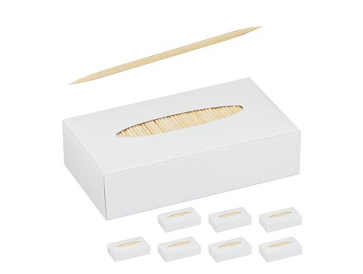 Relaxdays 8000 cure-dents en bois\, longueur : 6\,5 cm\, natures pour l’hygiène dentaire\, l’apéro ou le bricolage