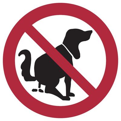 Verbotsschild, Hier kein Hundeklo - praxisbewährt - 200 mm Folie selbstklebend