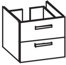 Artiqua 411 Waschtischunterschrank für Vero 045460 Weiß Hochglanz Select, 411-WU2L-D18-7160-125 411-WU2L-D18-7160-125