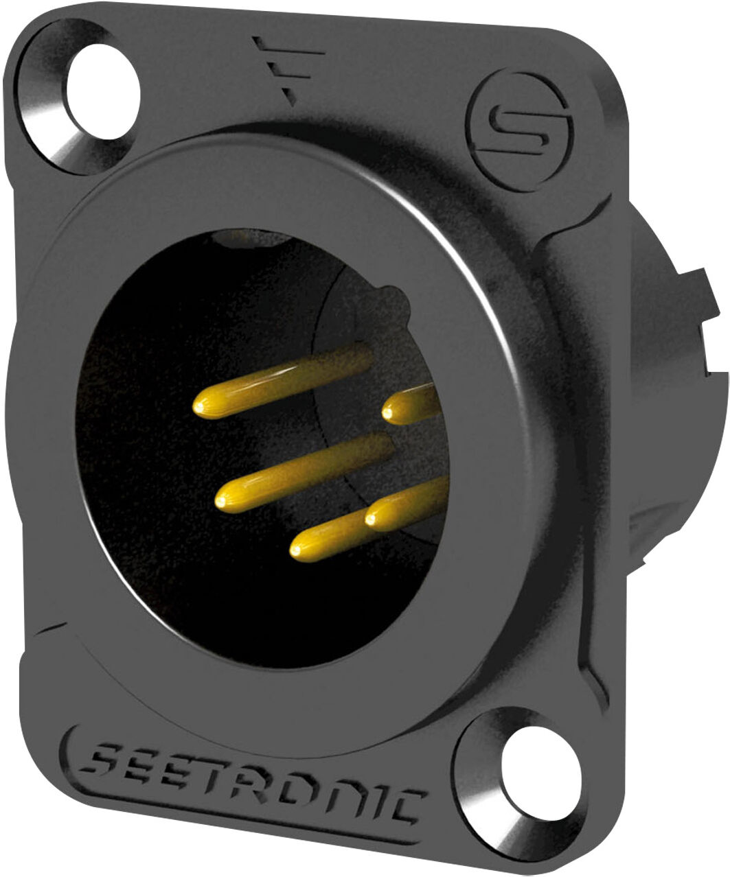 Seetronic Xlr 5p Chassis – Männlich, Goldkontakte – Schwarzes Gehäuse