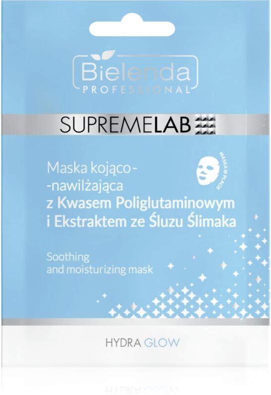 Bielenda Professional Supremelab Hydra Glow moisturising face sheet mask with snail extract 1 pc