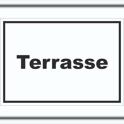 HB-Druck Terrasse Aufkleber mit Text waagerecht A5 (148x210mm)