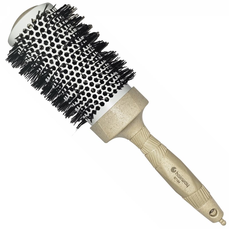 Hairway Thermo-Bürste Organica mit Abteilspitze Beige Ř 53/73 mm 07164