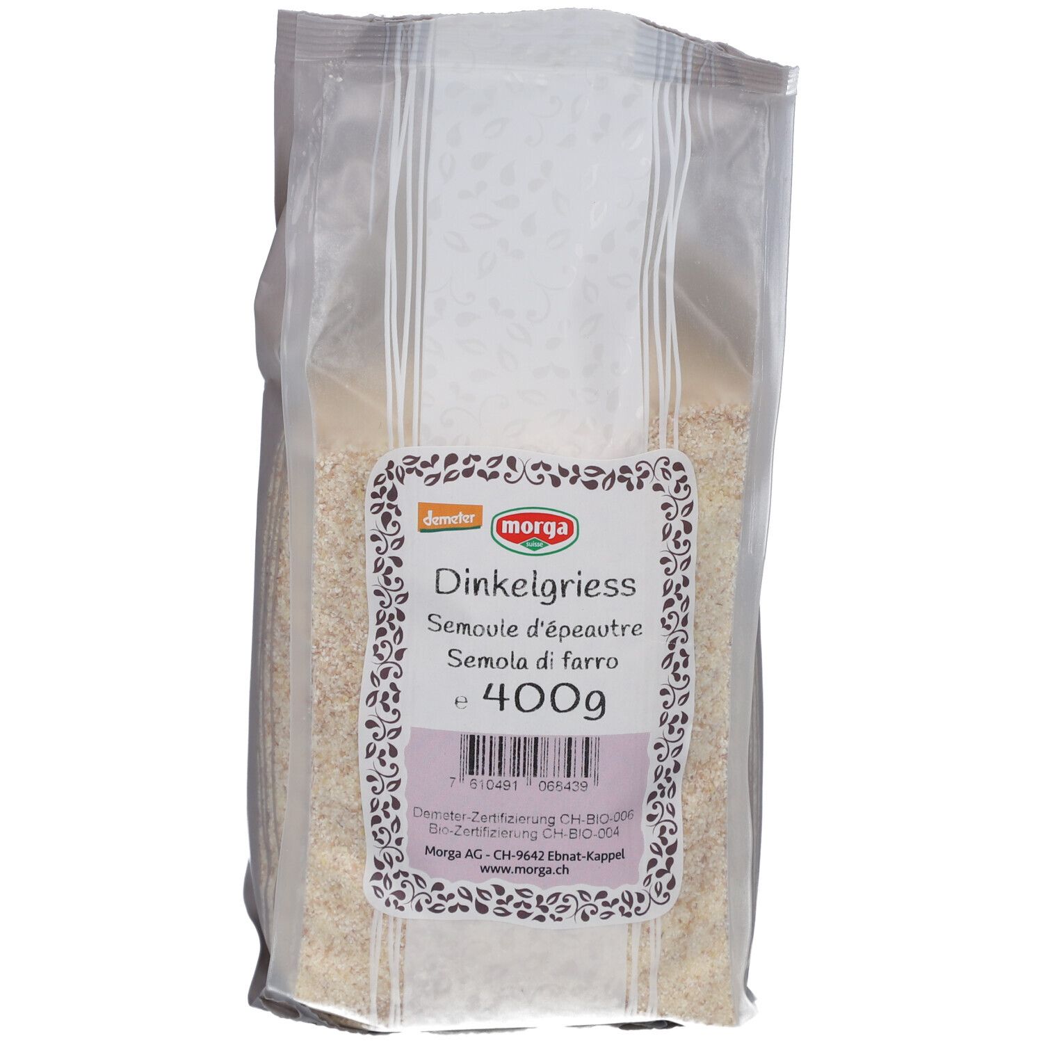 Morga Dinkelgriess Bio Demeter Btl 400 g Futter