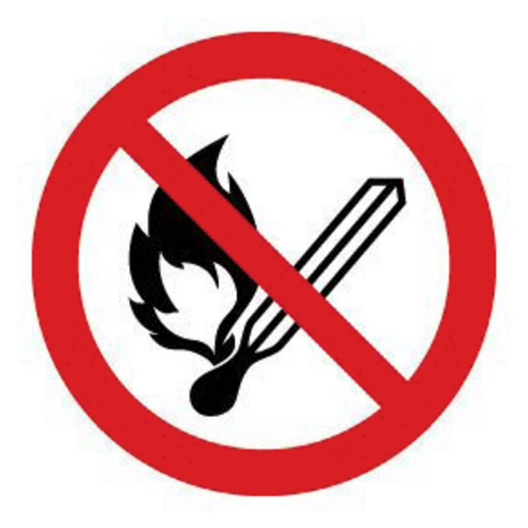 Lapp Verbotsschild Keine offene Flamme, Feuer, offene Zündquelle und Rauchen verboten (83880190)
