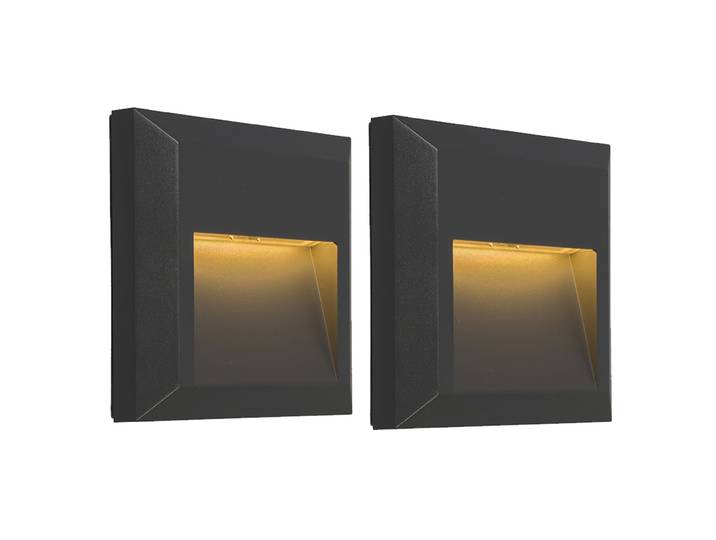 Lot de 2 appliques murales modernes gris foncé avec LED - Gem 2