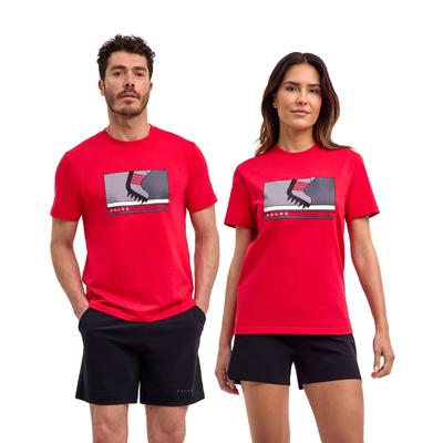 T-Shirt FALKE "Anniversary", Damen, Gr. XXL, rot (scarlet (8070)), Shirts T-Shirt