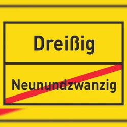 HB-Druck Dreißig Neunundzwanzig Schild Ortsschild A5 Rückseite selbstklebend