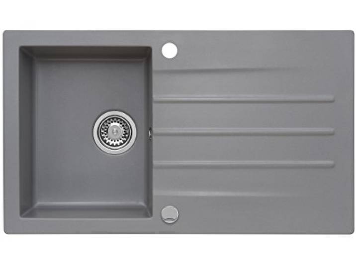 AXIS KITCHEN Mojito 100 Küchenspüle Farbe Axis Moonlight Grey Grau Material Axigranit 50er Unterschrank Spülbecken Siphon, Exzenterbedienung, Ausschnittschablone