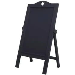 Proregal Werbetafel | HxBxT 66x37x27cm | Shabby-Look Vintage | Dunkelgrau | Aufsteller Kreidetafel