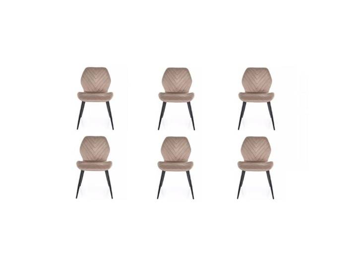 Lot de 6 chaises en velours - Gamme Mike - Taupe