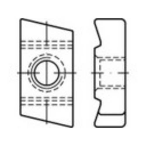 TOOLCRAFT 161566 Gewindeplatten für Hammerkopfschrauben M5 Stahl galvanisch verzinkt 100St.