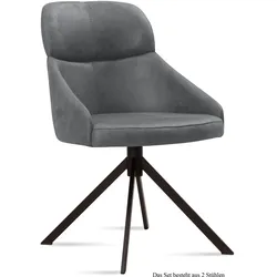 ESSZIMMERSTUHL (2er-Set) Deanna 52x82x63 Schwarz/Grau