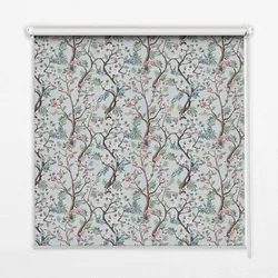INNENROLLO - Fensterrollo - Rollo - 120x140 cm - Blumenranken auf hellem Hintergrund