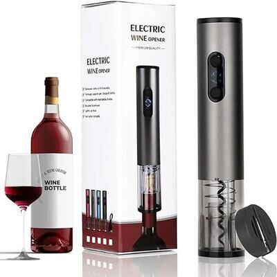Inspired Living Automatic Electric Wine Opener With Foil Cutter Cordless Cork Removal In Seconds Automatic Electric Wine Opener With Foil Cutter Cordless Cork Removal In Seconds