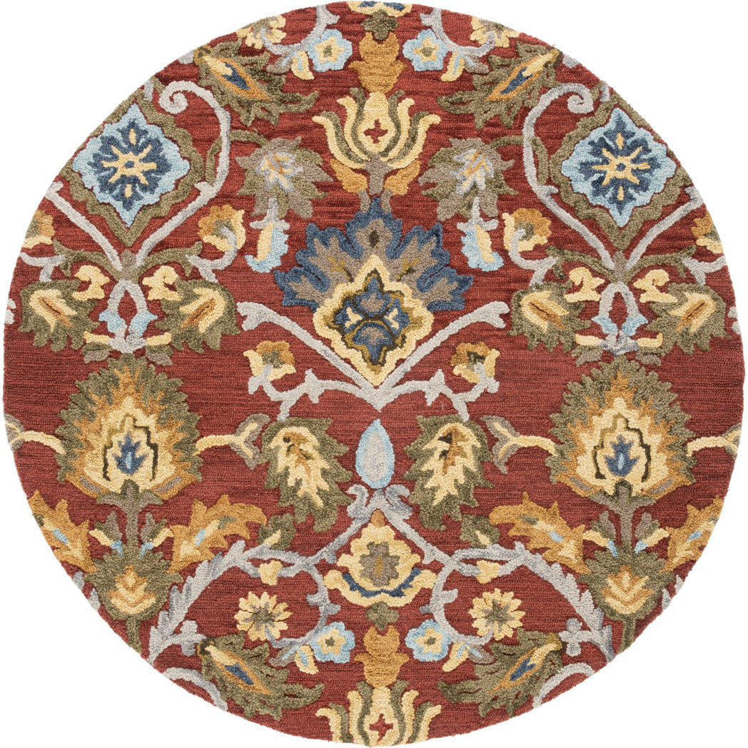Blue Elephant Tansy Hand Tufted Wool Rug Red/Orange Round 244 cm