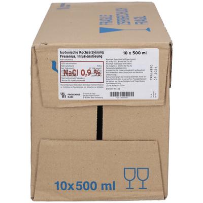 Kochsalzlösung 0,9% Glasfl.Fresenius 10x500 ml Infusionslösung