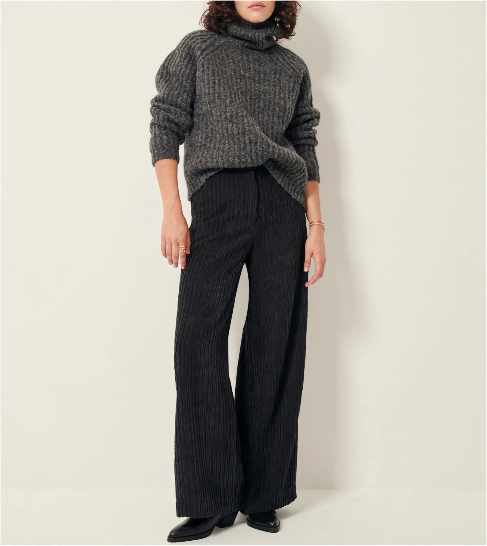 Sessùn Pantalon Cap East Velours Côtelé Fibres Recyclées Noir L