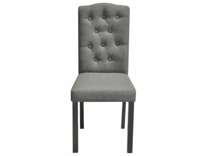 HKLGBVCR Essstühle, 6 Stück, grau, Stoff, Füße aus Massivholz Weicher Sitz, Füße aus Massivholz, max. 110 kg, einfache Montage, Esszimmer, Küche