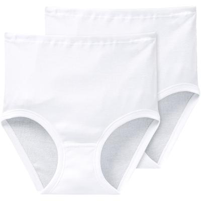Taillenslip SCHIESSER "Original Classics", Damen, Gr. 38, Feinripp, weiß (100, weiß), Feinripp, Obermaterial: 100% Baumwolle, unifarben, körpernah, Unterhosen Taillenslip, in bequemer Feinripp-Qualität