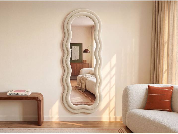 Organischer Spiegel - Samt - 60 x 160 cm - Beige - LINOA