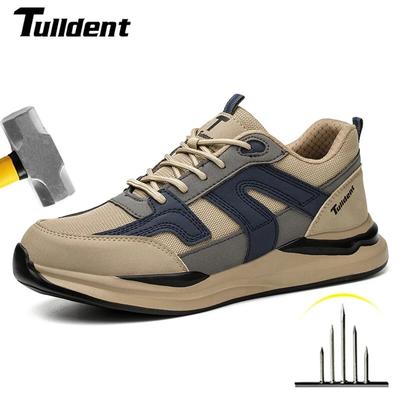 Mens Safety Shoes, Steel Toe Work Sneakers, Puncture Proof Work Boots, Indestructible Lightweight Security Footwear blue 41
