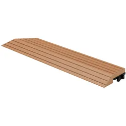 ML-Design – WPC Abschlussleiste Ecke links – 38x2x7,5 cm Hellbraun | Holzoptik, geriffelt, für Terrassenfliesen