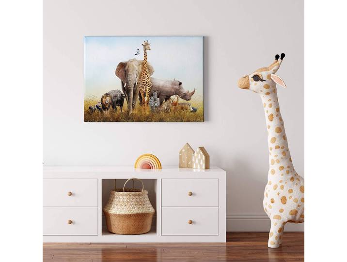 Impression sur toile African Animals Polyester PVC / Épicéa Bleu 70 x 50cm