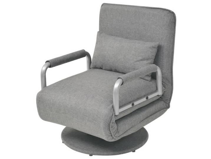 Fauteuil pivotant et canapé-lit-Canapé convertible Gris clair Tissu