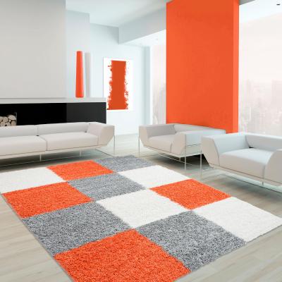 Ayyildiz Teppiche "Life Shaggy 1501" rechteckig 30 mm Höhe Langflor, robust, Karo, Wohnzimmer