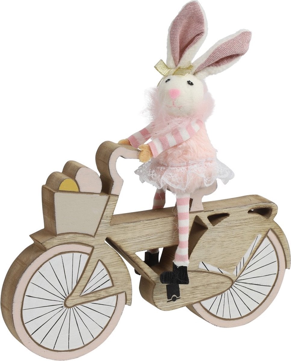 Countryfield Haas op fiets - Maat L - Easter decoratie voor op tafel
