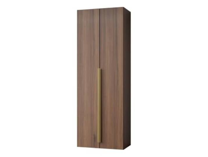Mirjan24 Kleiderschrank Kerkin 2D, Drehtürenschrank mit Kleiderstange und Einlegeböden, Aluminiumgriffe, Garderobenschrank (Nuss Warmia)