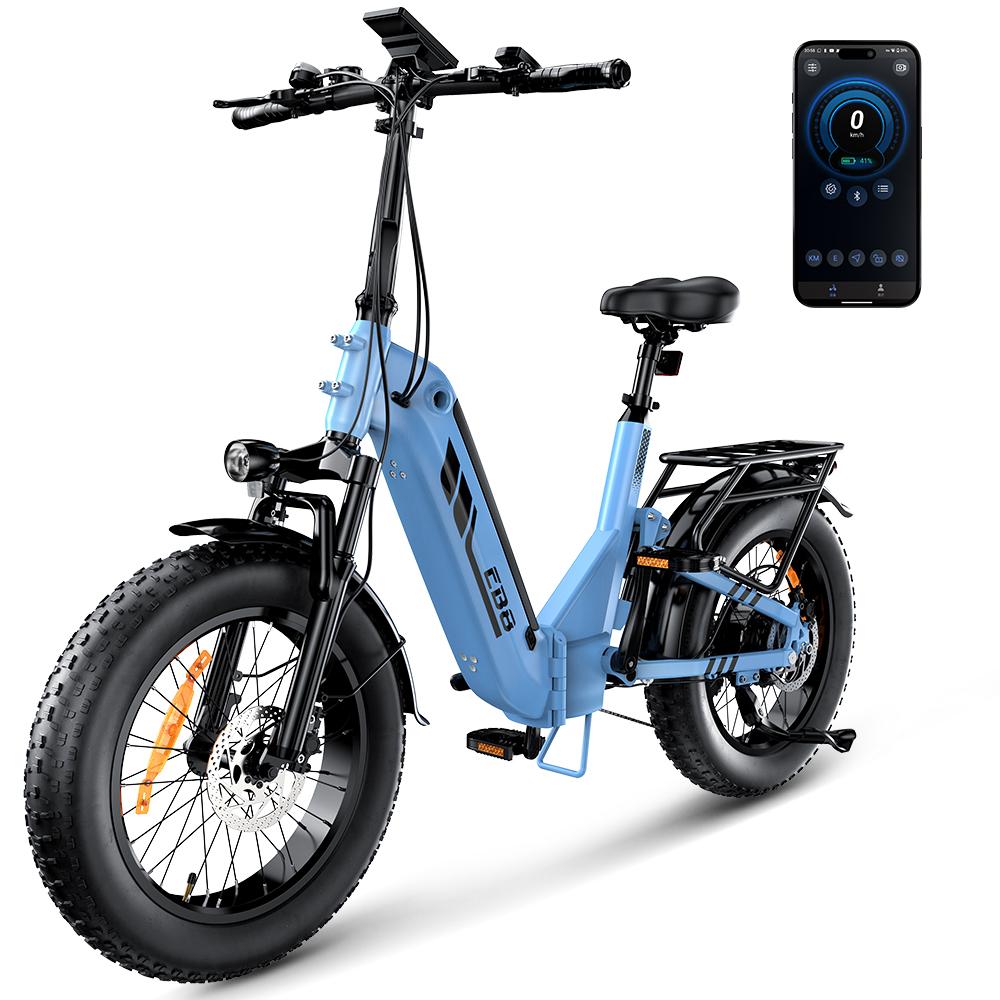 EB8 Klappbares 20-Zoll Fettreifen All-Terrain-E-Fahrrad, 48V 15Ah, Stromunterbrechungs-Bremshebel, Scheibenbremsen, APP-Verbindung, 150 kg Traglast