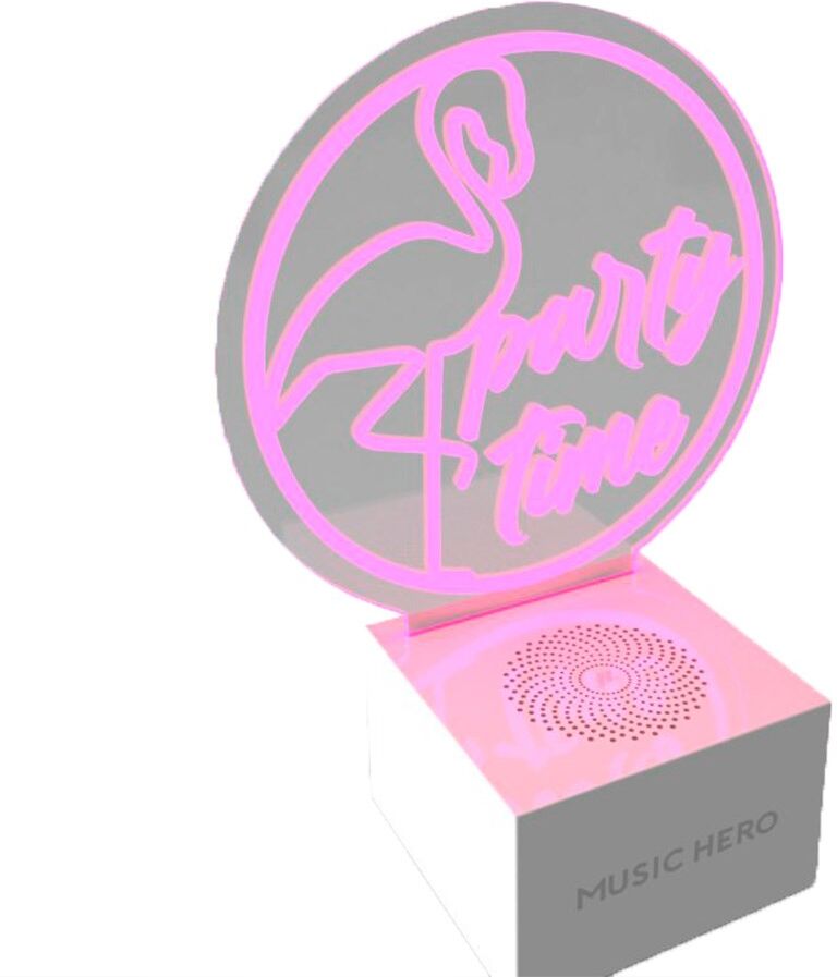MUSIC HERO Neon Trådløs Bluetooth Højtaler m. LED Lys - Pink