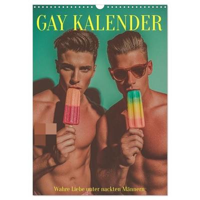 Gay Kalender - Wahre Liebe unter nackten Männern (Wandkalender 2027 DIN A3 hoch), CALVENDO Monatskalender