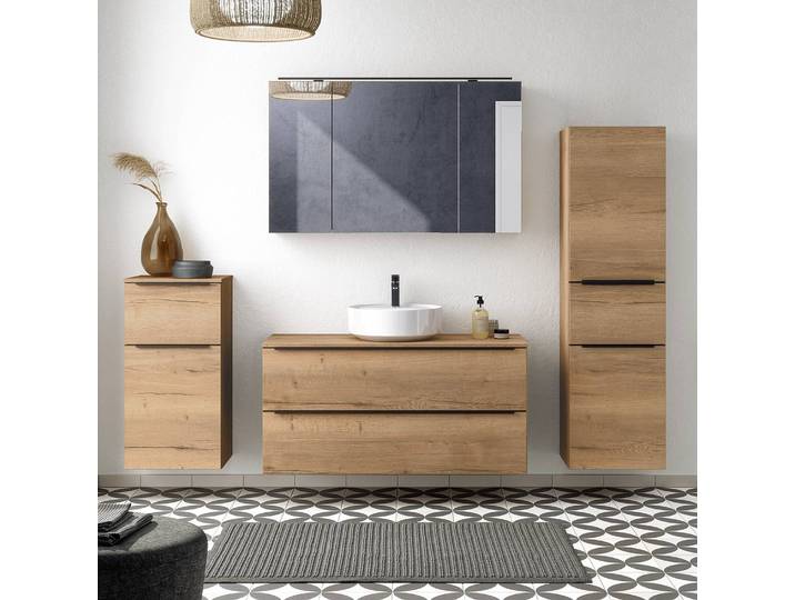 Badezimmerset MYBA XLI 4-teilig 210cm Braun/Eiche Dekor
