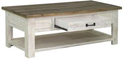 Laneta Reclaimed Pine Coffee Table, White/ Brown