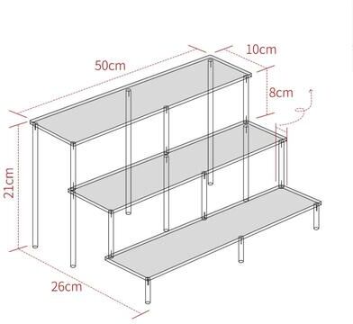 Uplift Treasures Clear Acrylic Multi Tier Display Riser Stand 3 Tier 50x10cm Firm