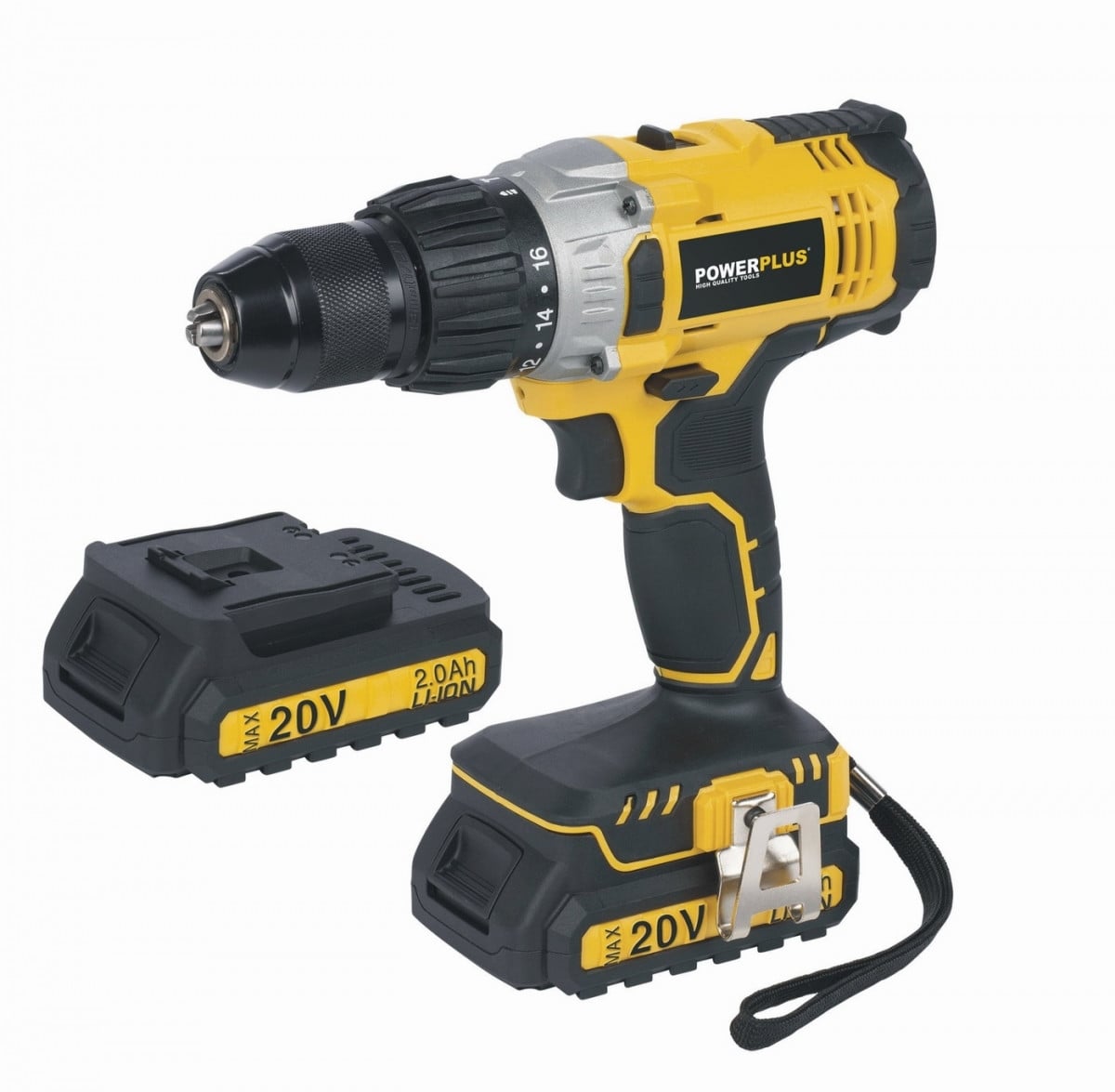 Powerplus Accuboormachine met slagfunctie, 20V, lithium-ion, inclusief 2 accu's