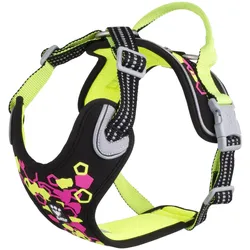 Hurtta Weekend Warrior Neon sele licorice 60-80 cm (Hund, Allgemein, Spazieren), Halsband + Leine