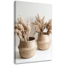 LEINWANDBILD Trockene Pflanzen in einer Vase Boho 80x120cm