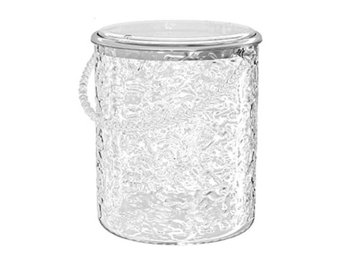 Haushaltsmülleimer Mülleimer Mit Pressdeckel Und Griff(Transparent,L)